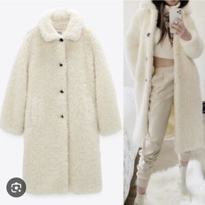 ZARA Teddy Coat Size Medium New With Tag